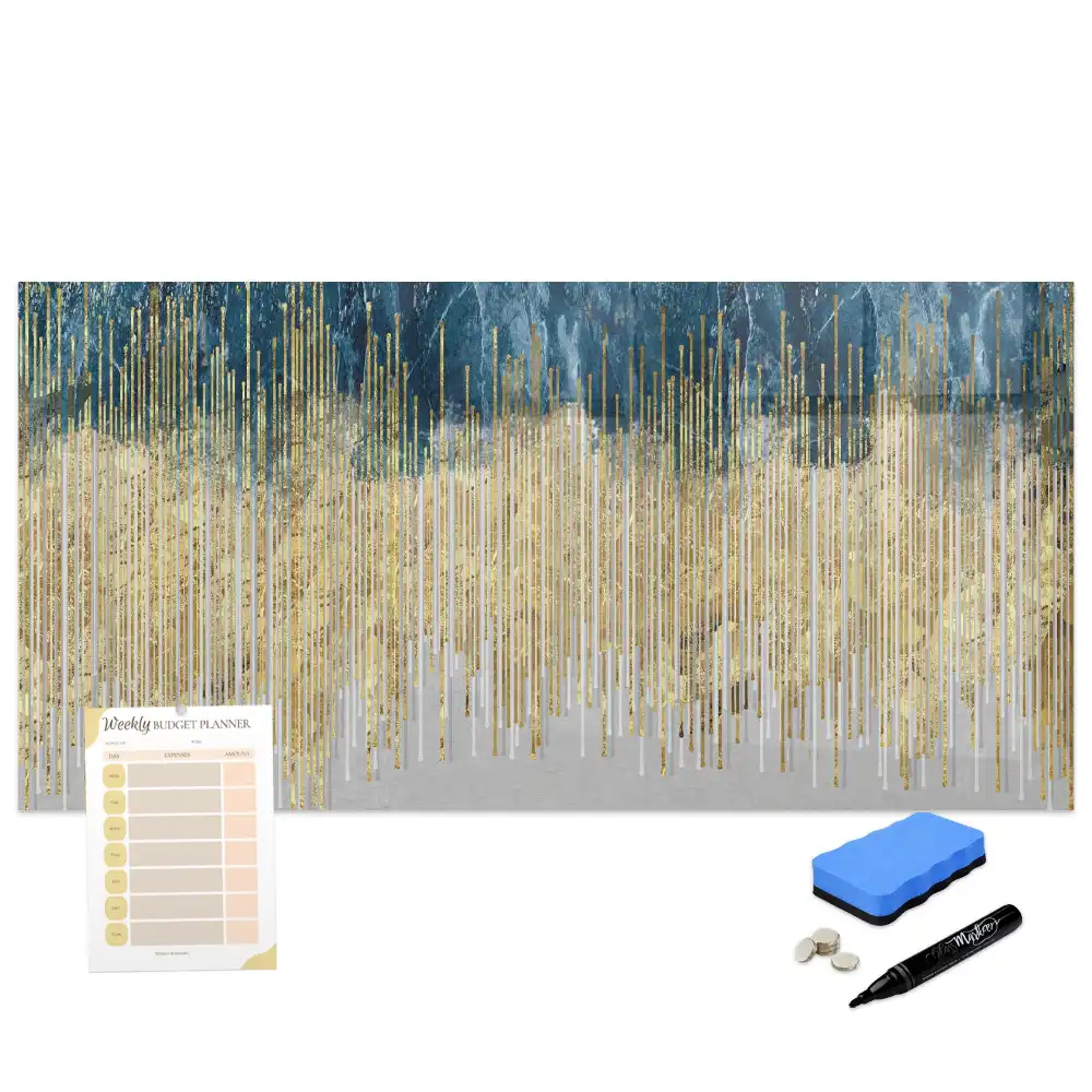 Tableau blanc magnétique effaçable à sec au motif graphique décoratif