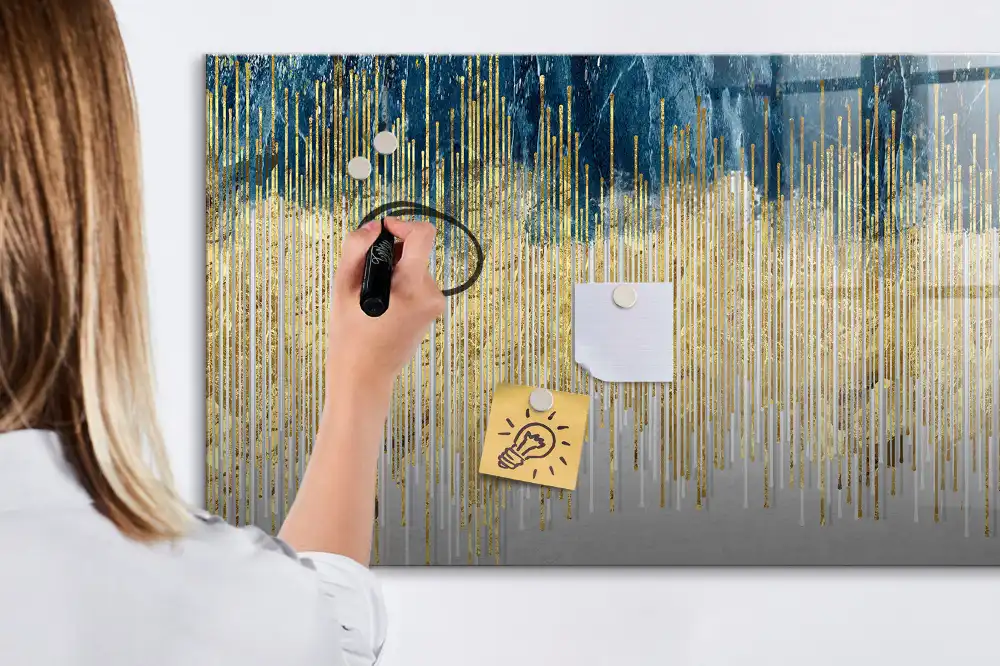 Tableau blanc magnétique effaçable à sec au motif graphique décoratif