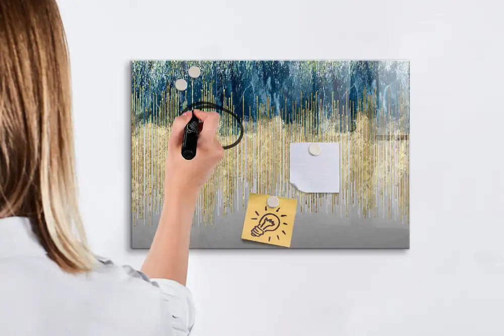 Tableau blanc magnétique effaçable à sec au motif graphique décoratif