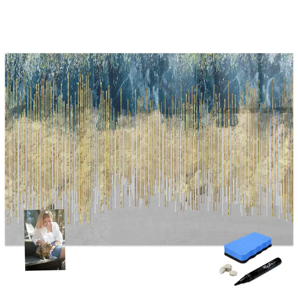 Tableau blanc magnétique effaçable à sec au motif graphique décoratif