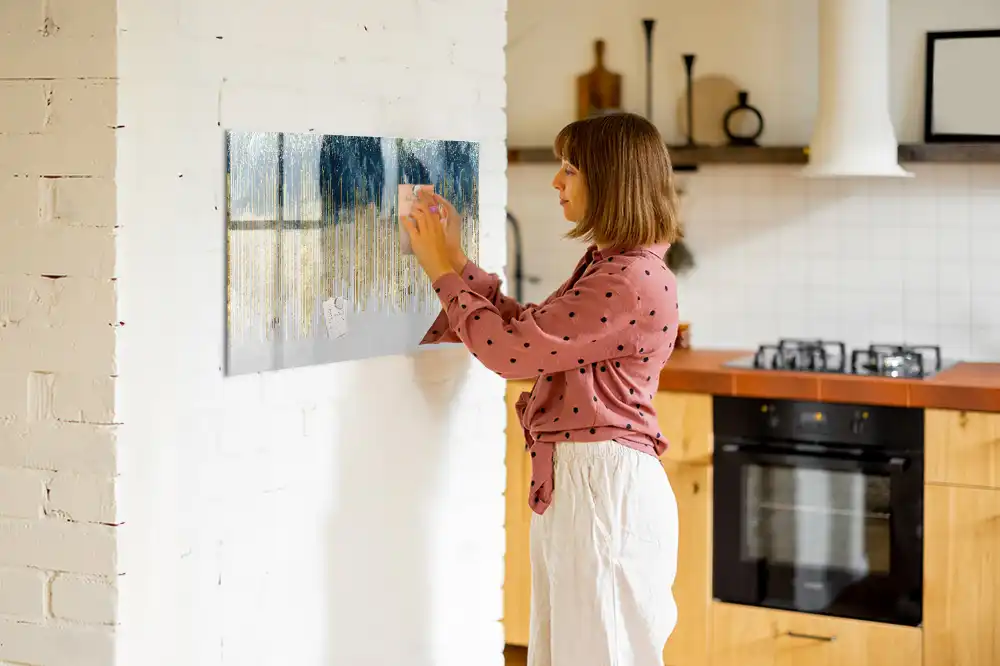 Tableau blanc magnétique effaçable à sec au motif graphique décoratif