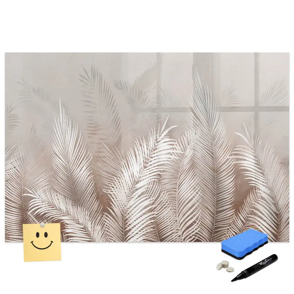 Tableau magnétique pour écriture motif tropical feuillu