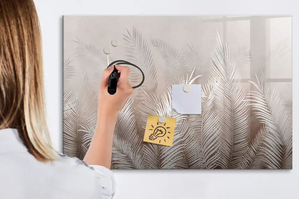 Tableau magnétique pour écriture motif tropical feuillu