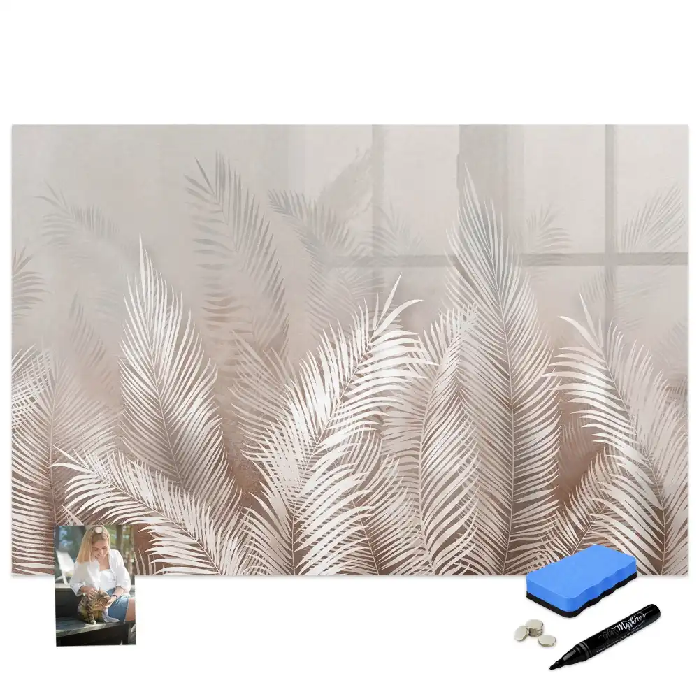 Tableau magnétique pour écriture motif tropical feuillu