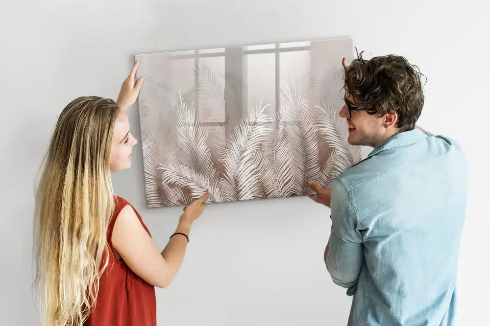 Tableau magnétique pour écriture motif tropical feuillu