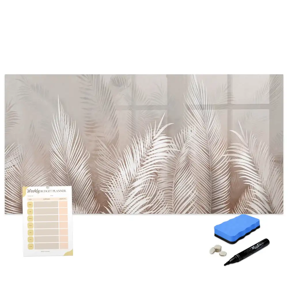 Tableau magnétique pour écriture motif tropical feuillu
