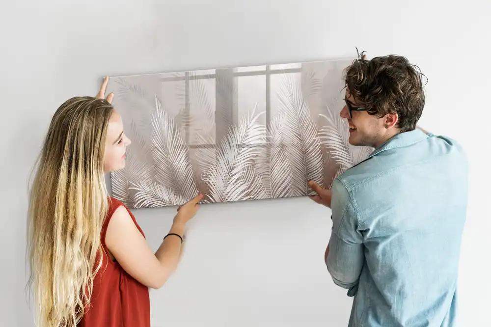 Tableau magnétique pour écriture motif tropical feuillu