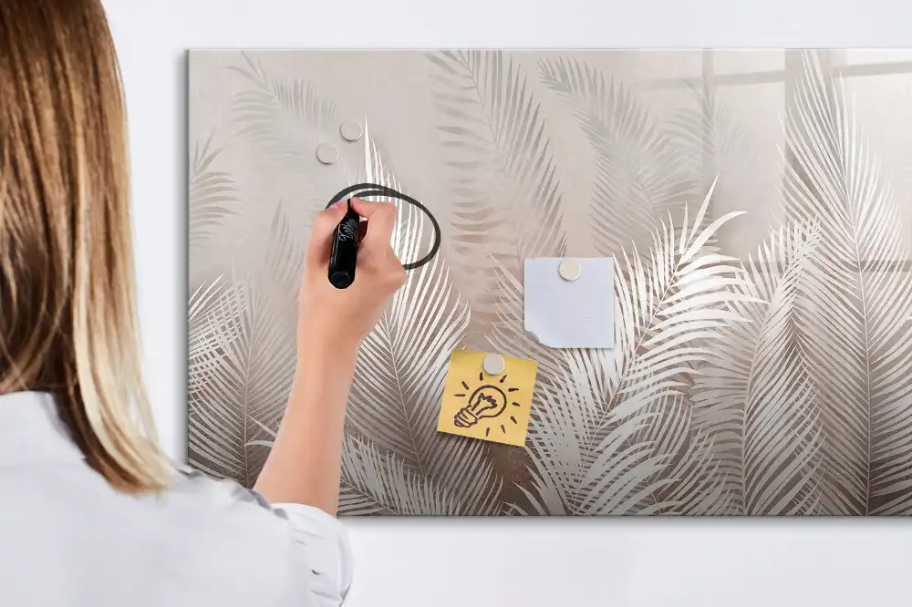 Tableau magnétique pour écriture motif tropical feuillu
