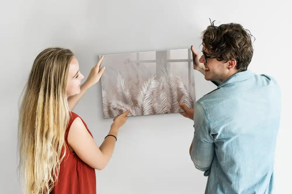 Tableau magnétique pour écriture motif tropical feuillu