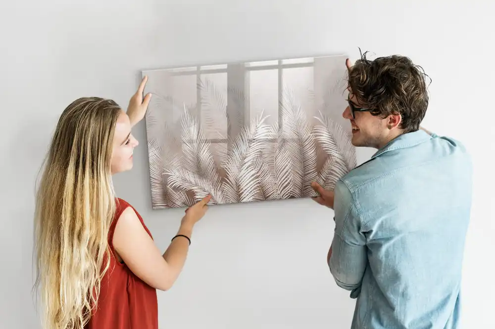 Tableau magnétique pour écriture motif tropical feuillu