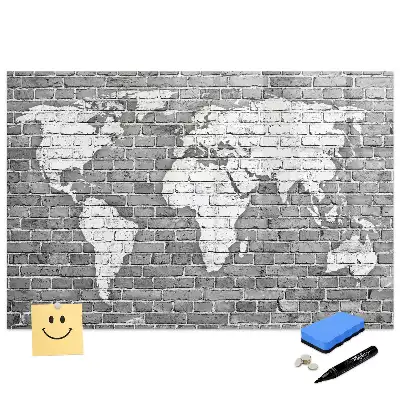 Tableau magnétique carte du monde compatible avec jeux de briques