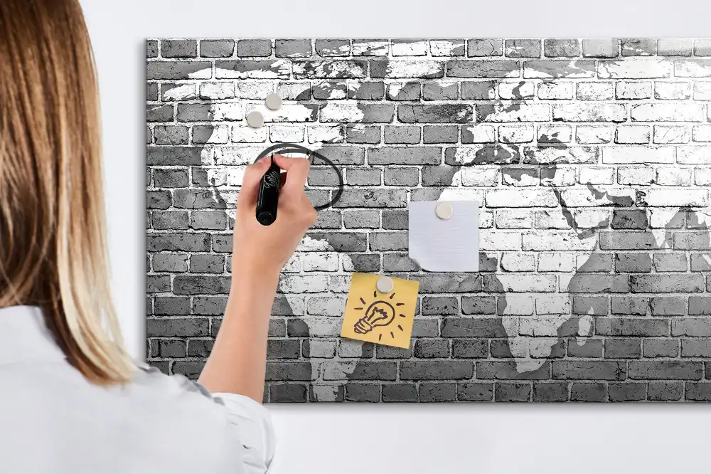 Tableau magnétique carte du monde compatible avec jeux de briques