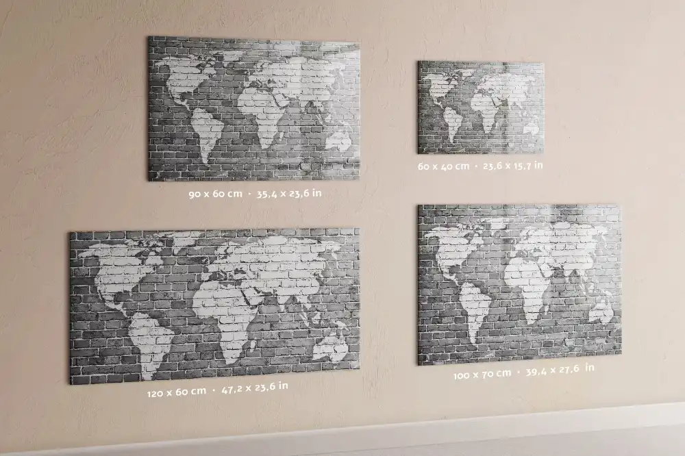 Tableau magnétique carte du monde compatible avec jeux de briques