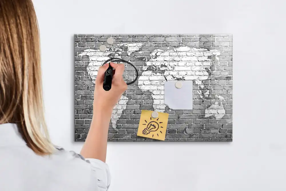 Tableau magnétique carte du monde compatible avec jeux de briques