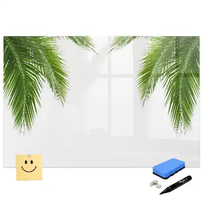 Tableau blanc magnétique effaçable à sec motif palmier et végétation naturelle