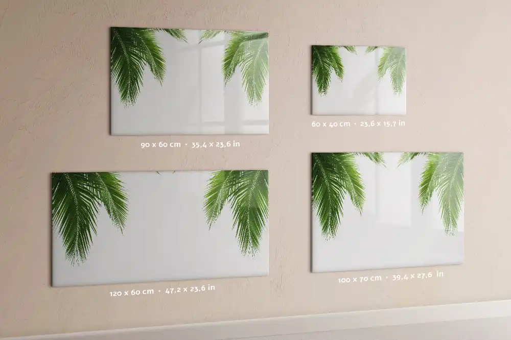 Tableau blanc magnétique effaçable à sec motif palmier et végétation naturelle
