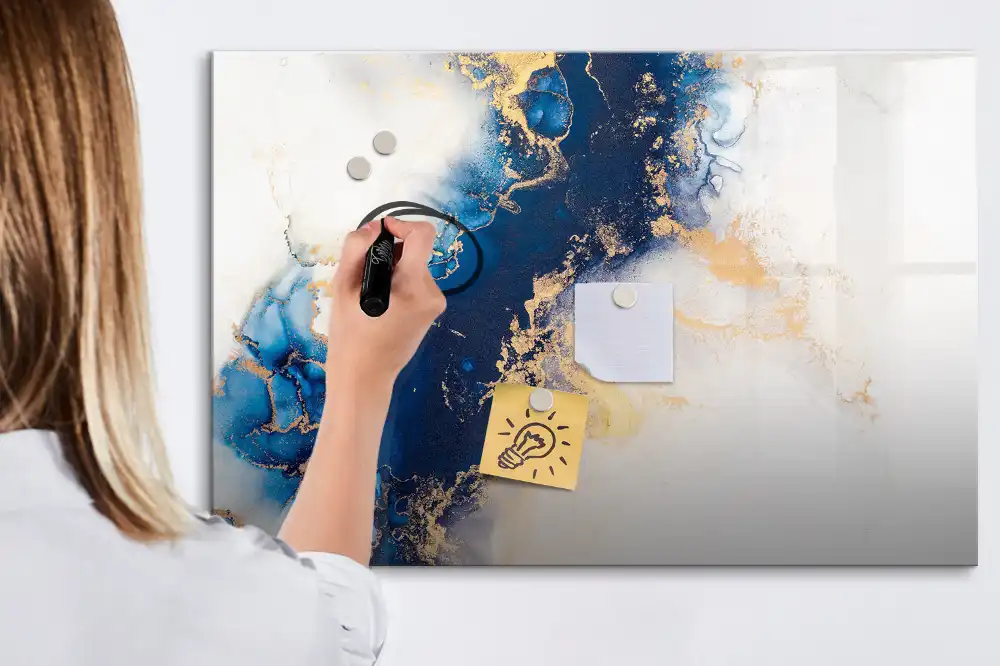 Tableau magnétique pour écriture motif marbre