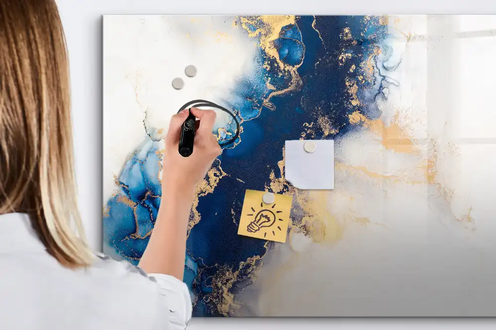 Tableau magnétique pour écriture motif marbre