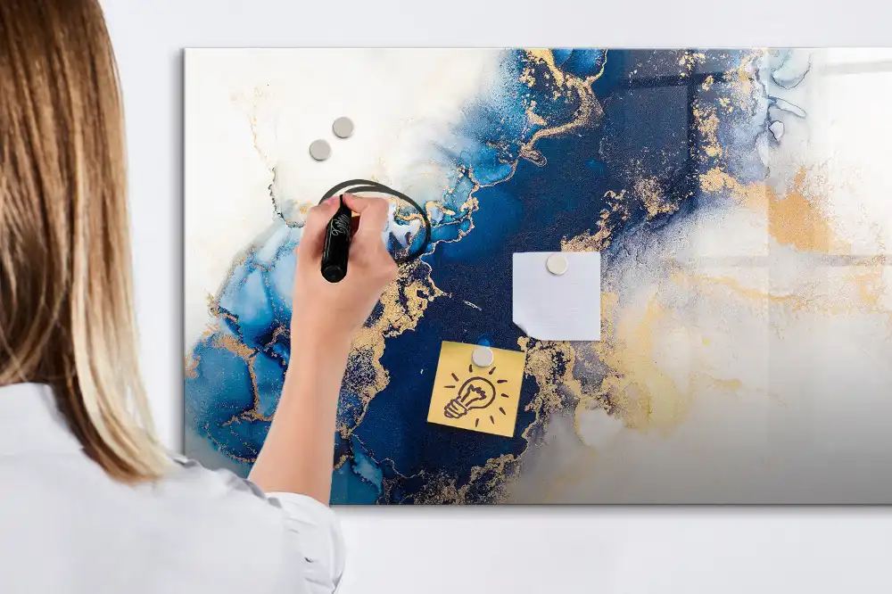 Tableau magnétique pour écriture motif marbre