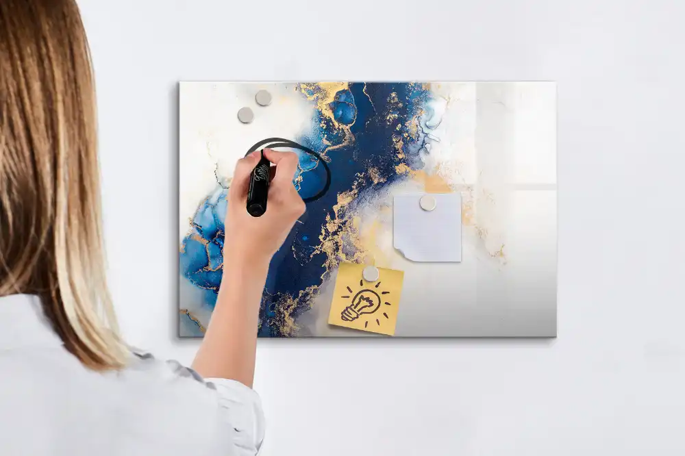 Tableau magnétique pour écriture motif marbre