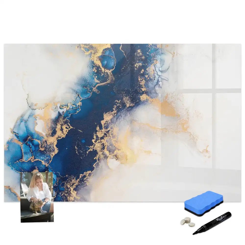 Tableau magnétique pour écriture motif marbre