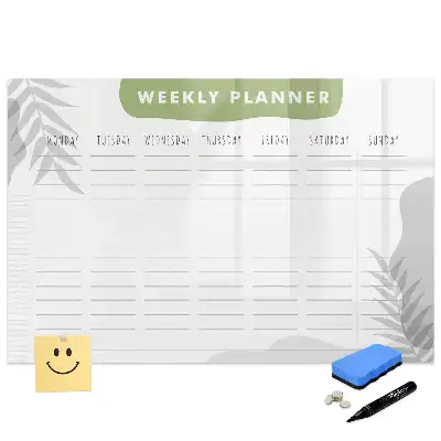 Tableau blanc magnétique effaçable à sec pour le planning hebdomadaire des tâches