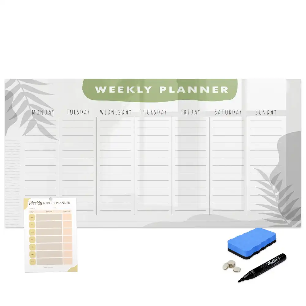 Tableau blanc magnétique effaçable à sec pour le planning hebdomadaire des tâches