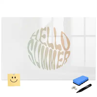 Tableau blanc magnétique effaçable à sec motif Bonjour l'été à la plage
