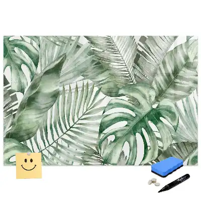 Tableau magnétique à dessiner motif feuilles d'arbustes et plantes