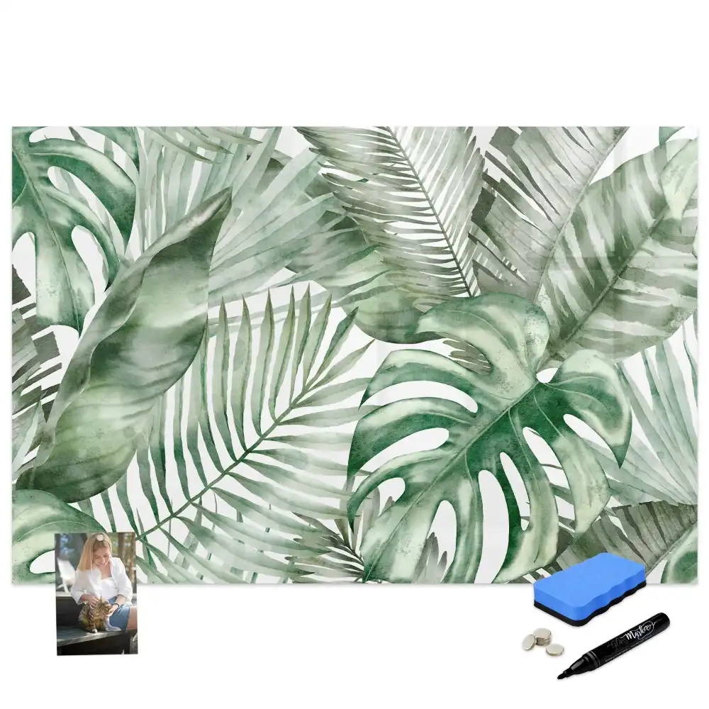 Tableau magnétique à dessiner motif feuilles d'arbustes et plantes