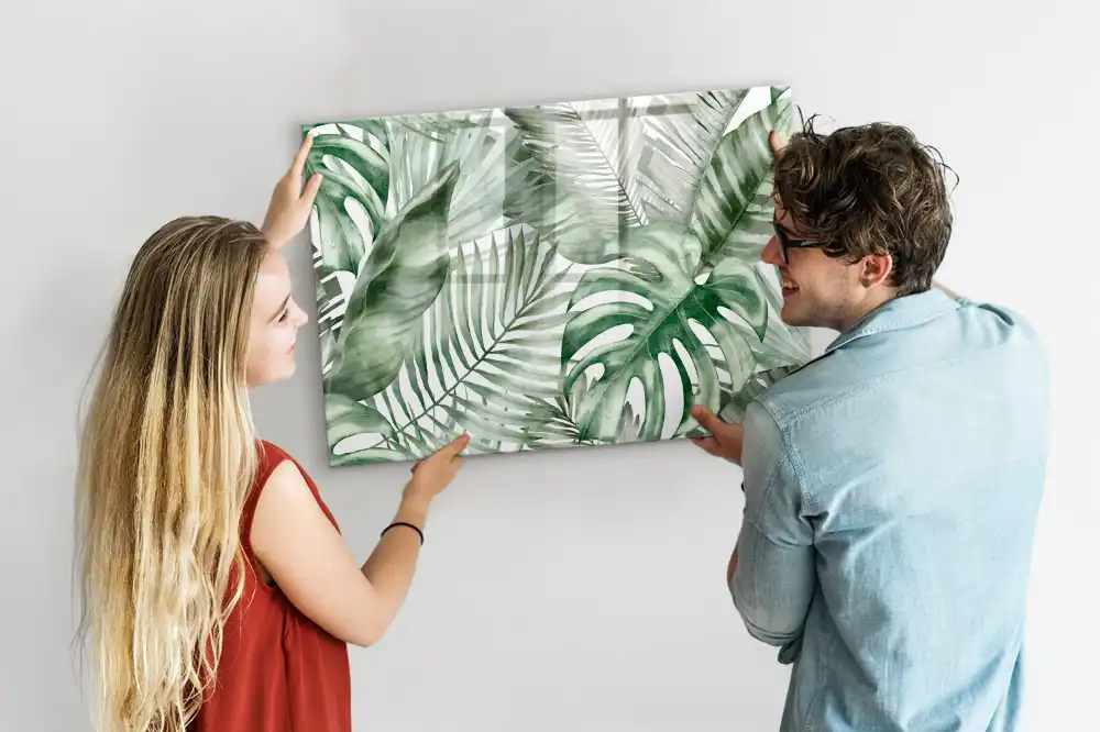 Tableau magnétique à dessiner motif feuilles d'arbustes et plantes