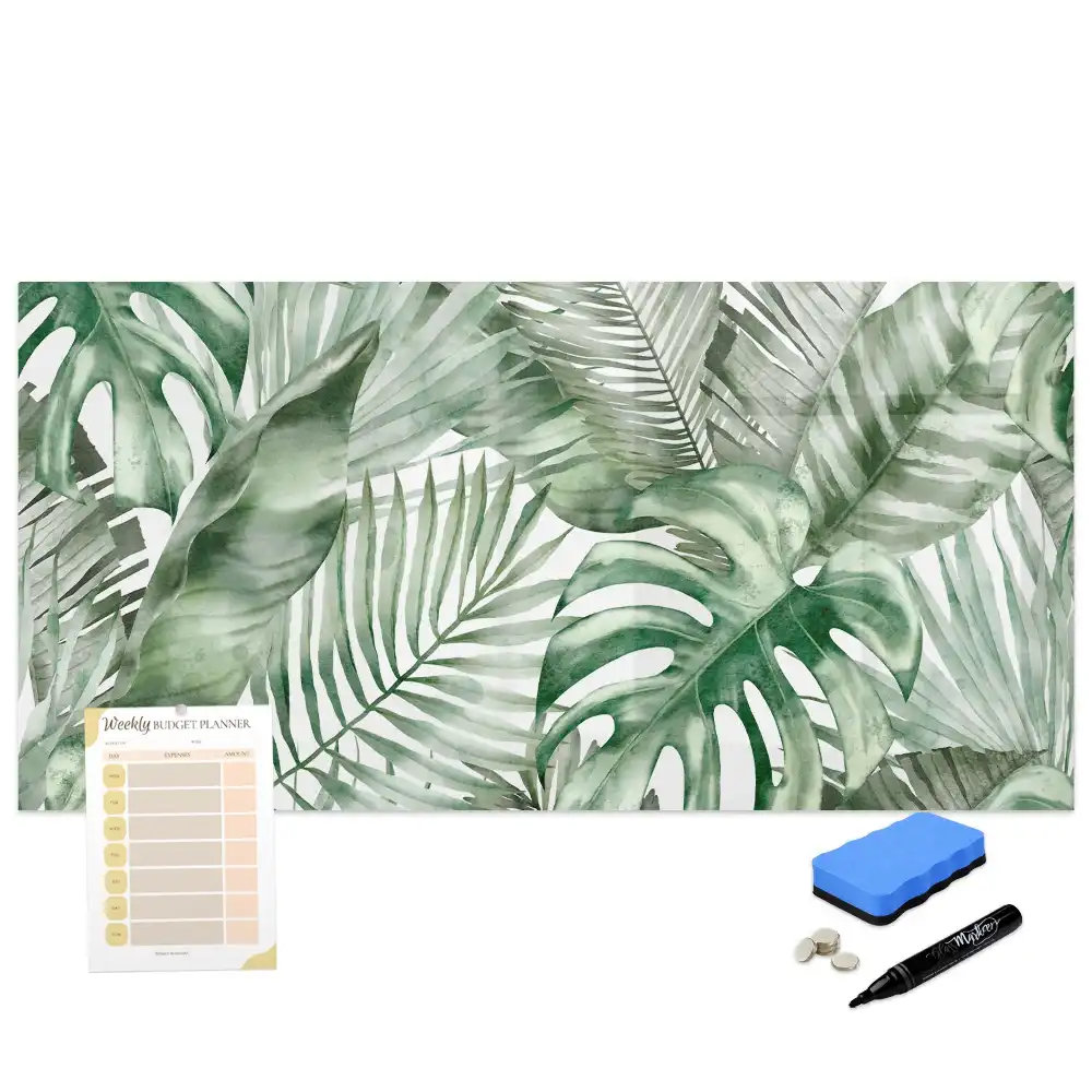 Tableau magnétique à dessiner motif feuilles d'arbustes et plantes