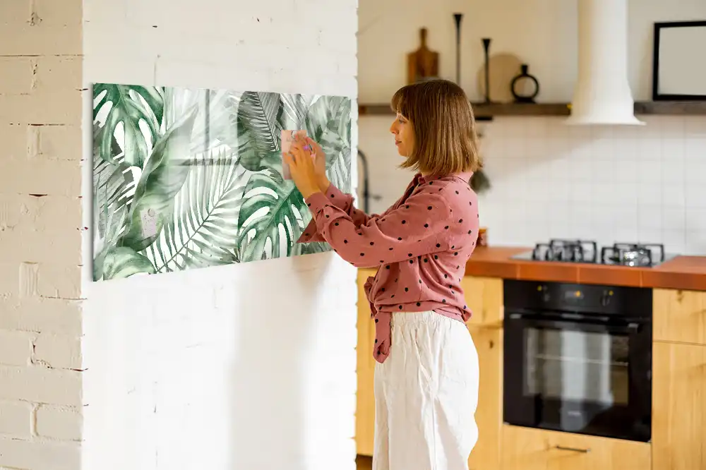 Tableau magnétique à dessiner motif feuilles d'arbustes et plantes