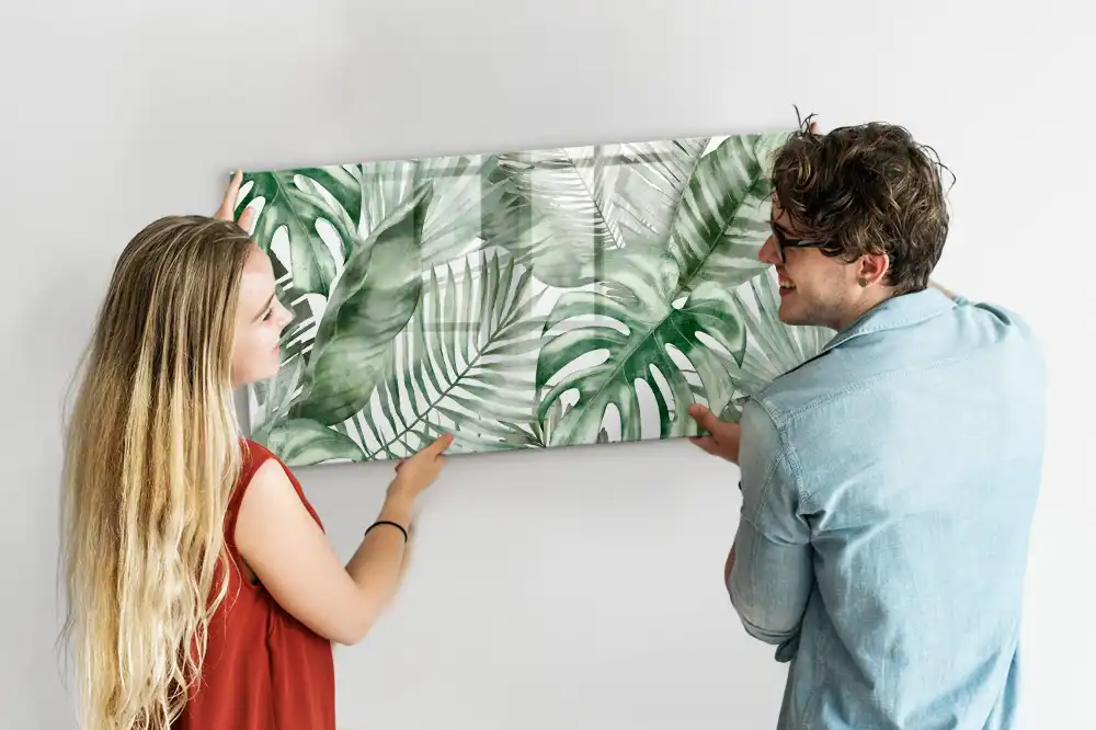 Tableau magnétique à dessiner motif feuilles d'arbustes et plantes