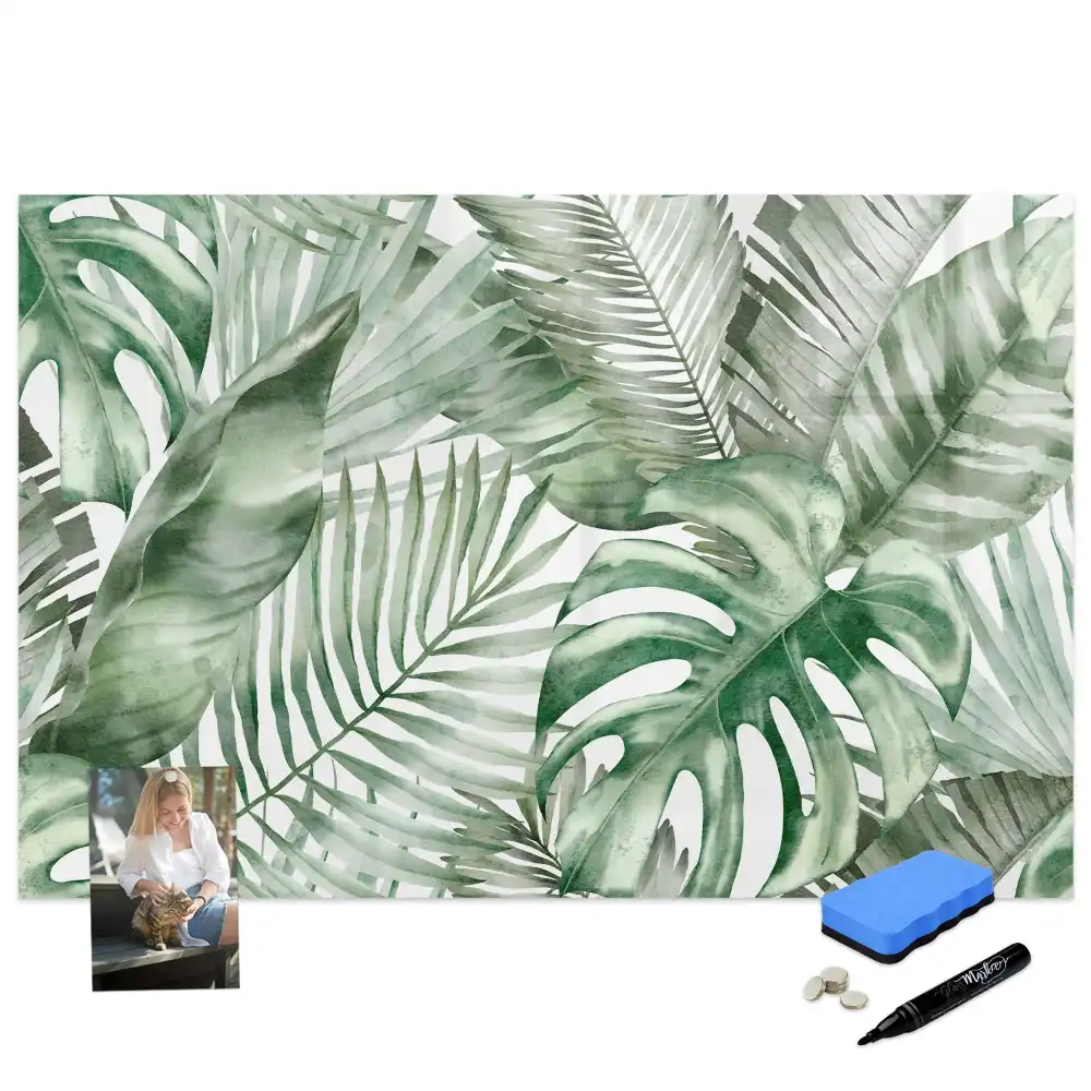 Tableau magnétique à dessiner motif feuilles d'arbustes et plantes
