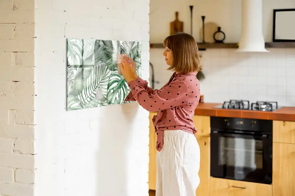 Tableau magnétique à dessiner motif feuilles d'arbustes et plantes
