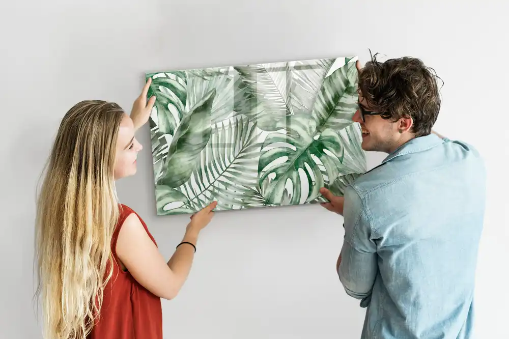 Tableau magnétique à dessiner motif feuilles d'arbustes et plantes