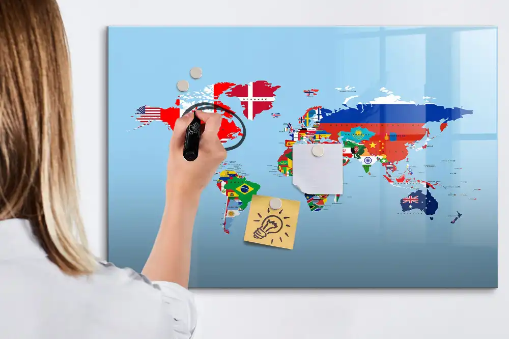 Tableau magnétique éducatif pour apprendre les drapeaux nationaux