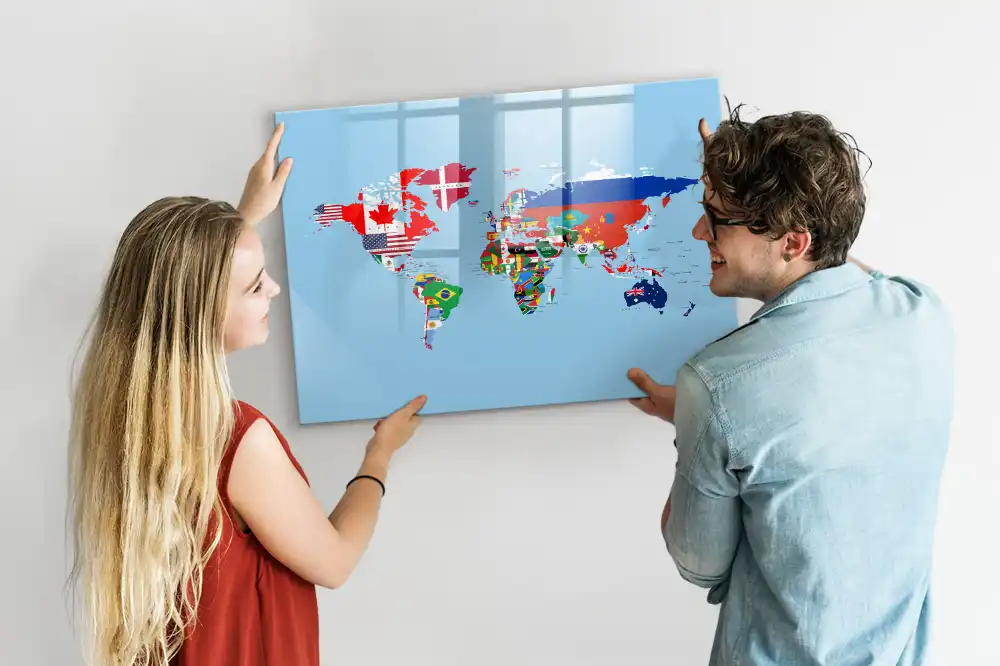 Tableau magnétique éducatif pour apprendre les drapeaux nationaux