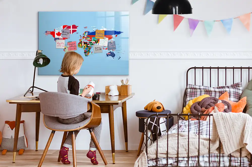 Tableau magnétique éducatif pour apprendre les drapeaux nationaux