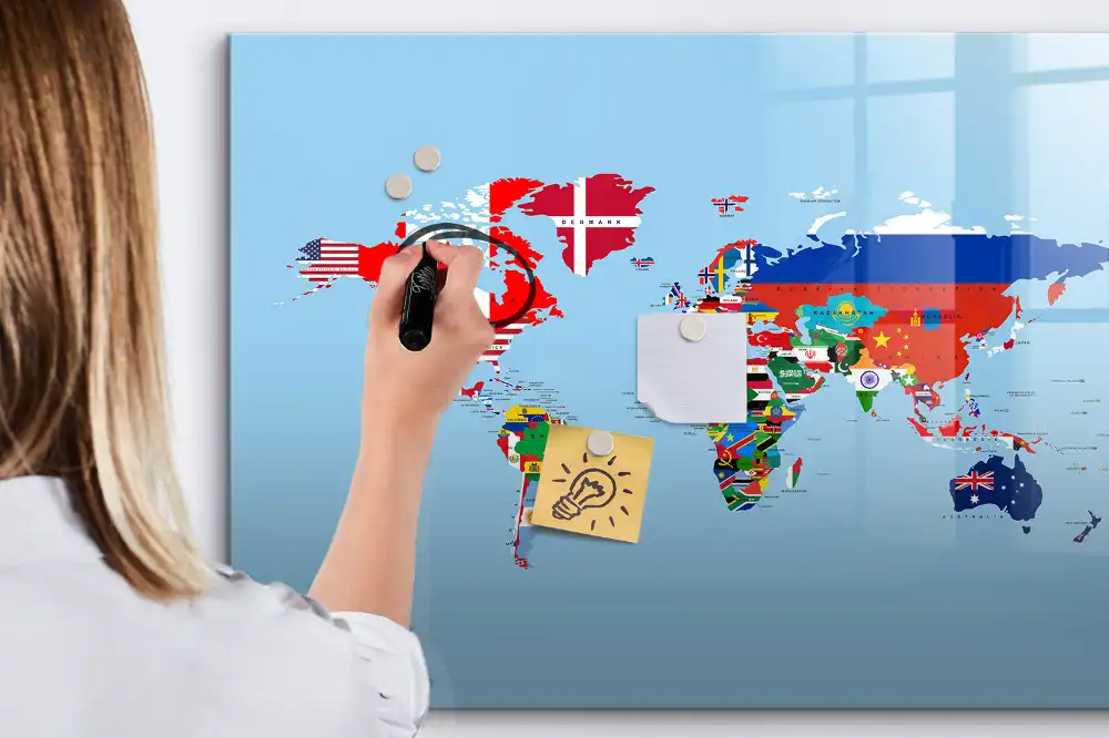 Tableau magnétique éducatif pour apprendre les drapeaux nationaux