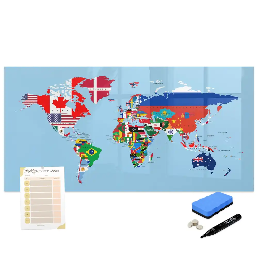 Tableau magnétique éducatif pour apprendre les drapeaux nationaux