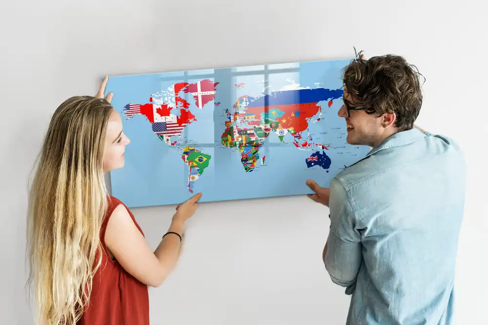 Tableau magnétique éducatif pour apprendre les drapeaux nationaux