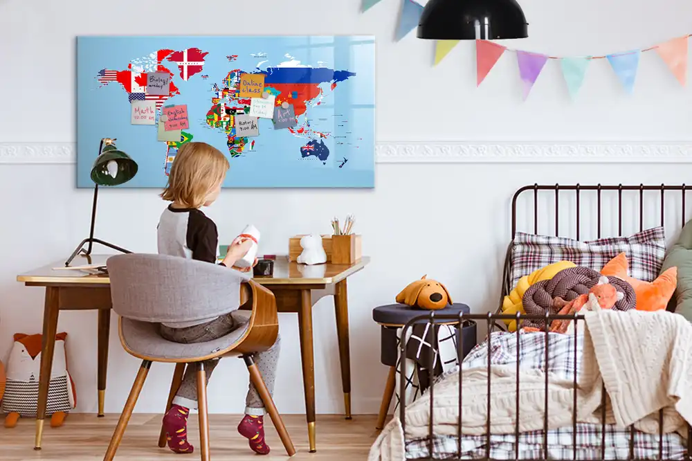 Tableau magnétique éducatif pour apprendre les drapeaux nationaux