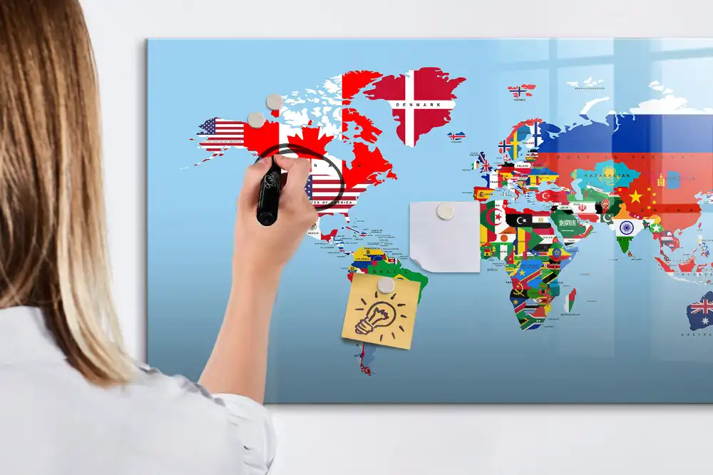 Tableau magnétique éducatif pour apprendre les drapeaux nationaux