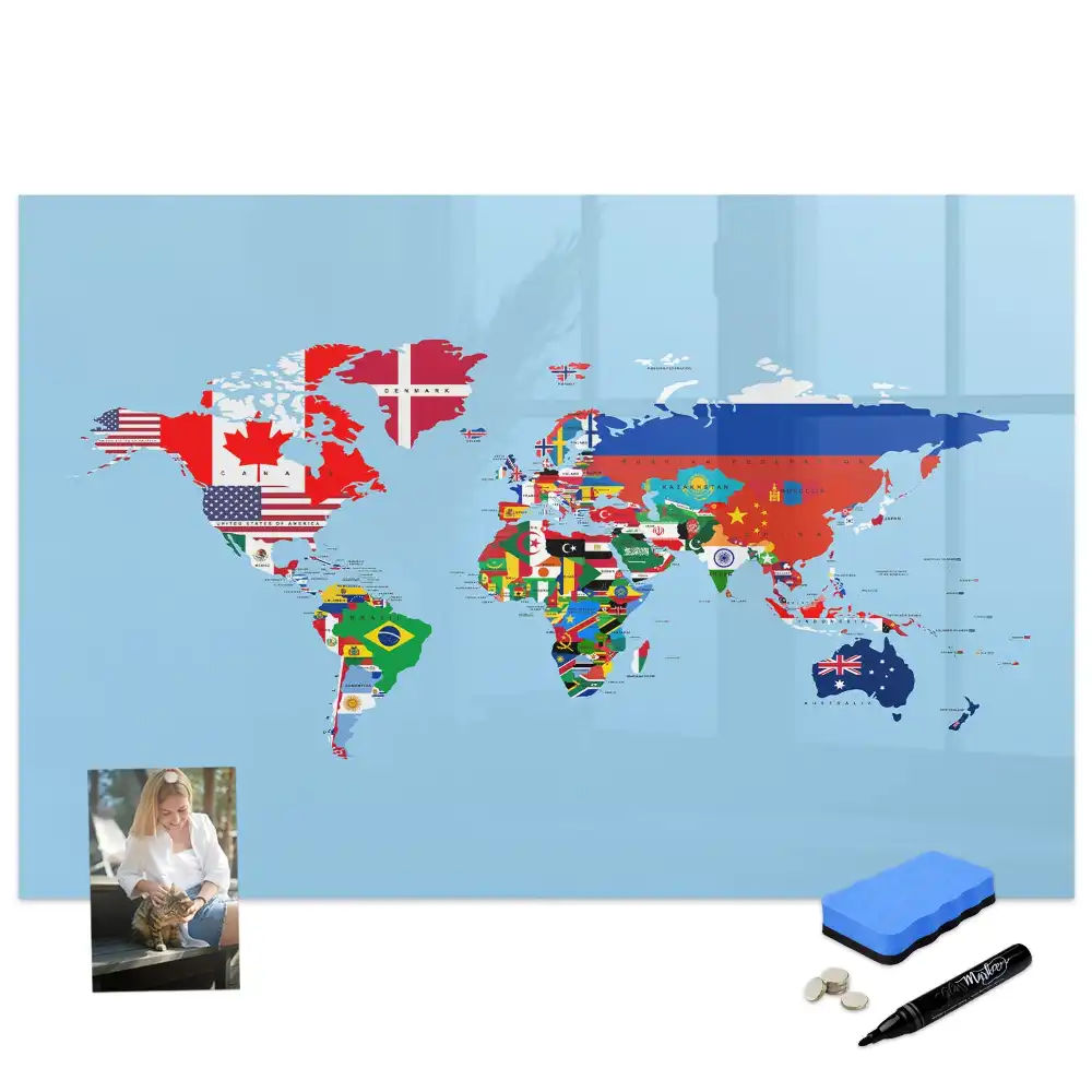 Tableau magnétique éducatif pour apprendre les drapeaux nationaux