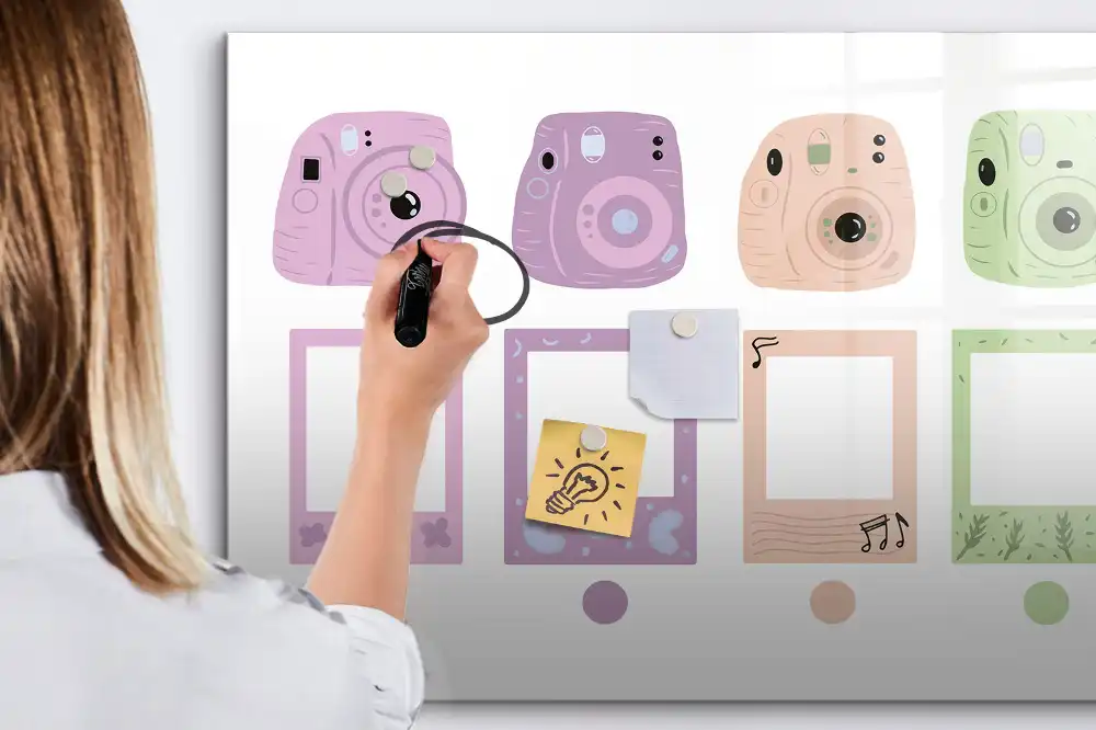 Tableau magnétique pour dessin motif appareils photo classiques
