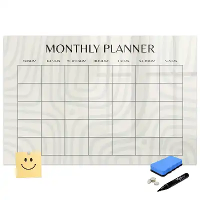 Calendrier mensuel magnétique effaçable à sec