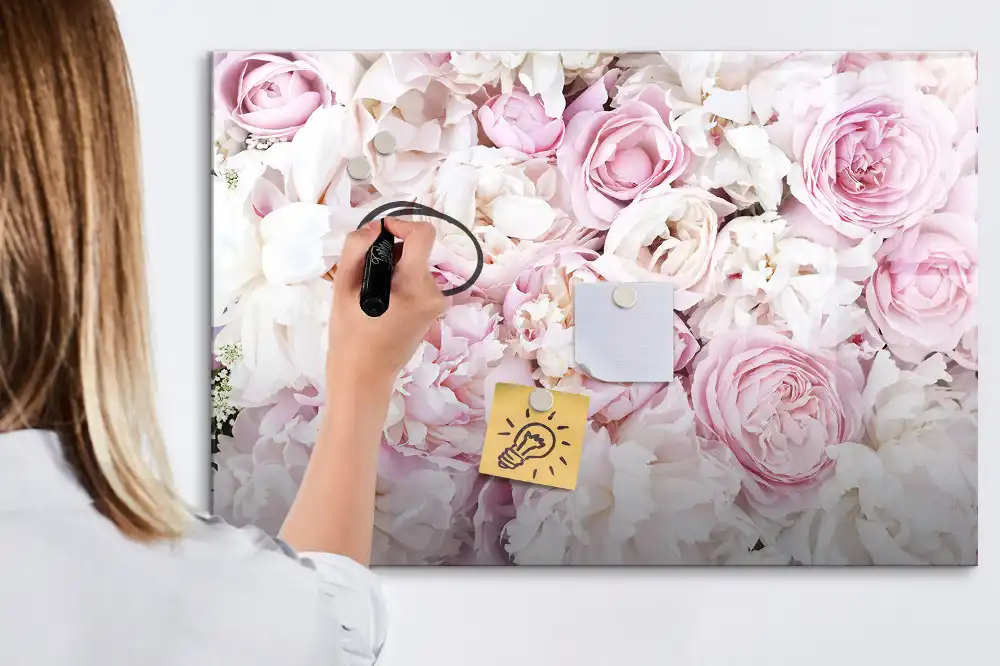 Tableau magnétique décoratif motif branches de fleurs