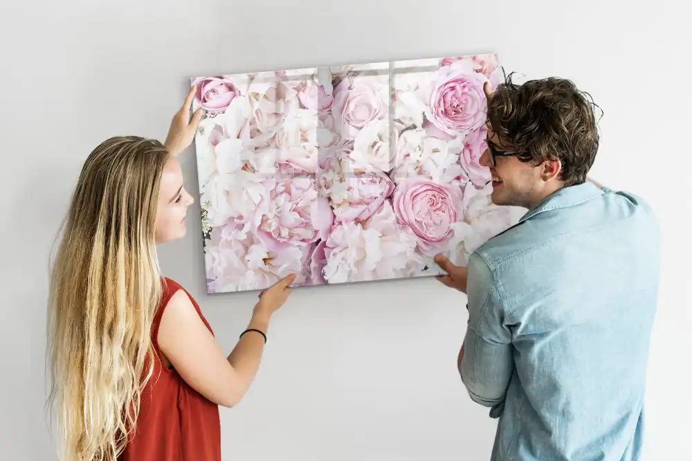 Tableau magnétique décoratif motif branches de fleurs